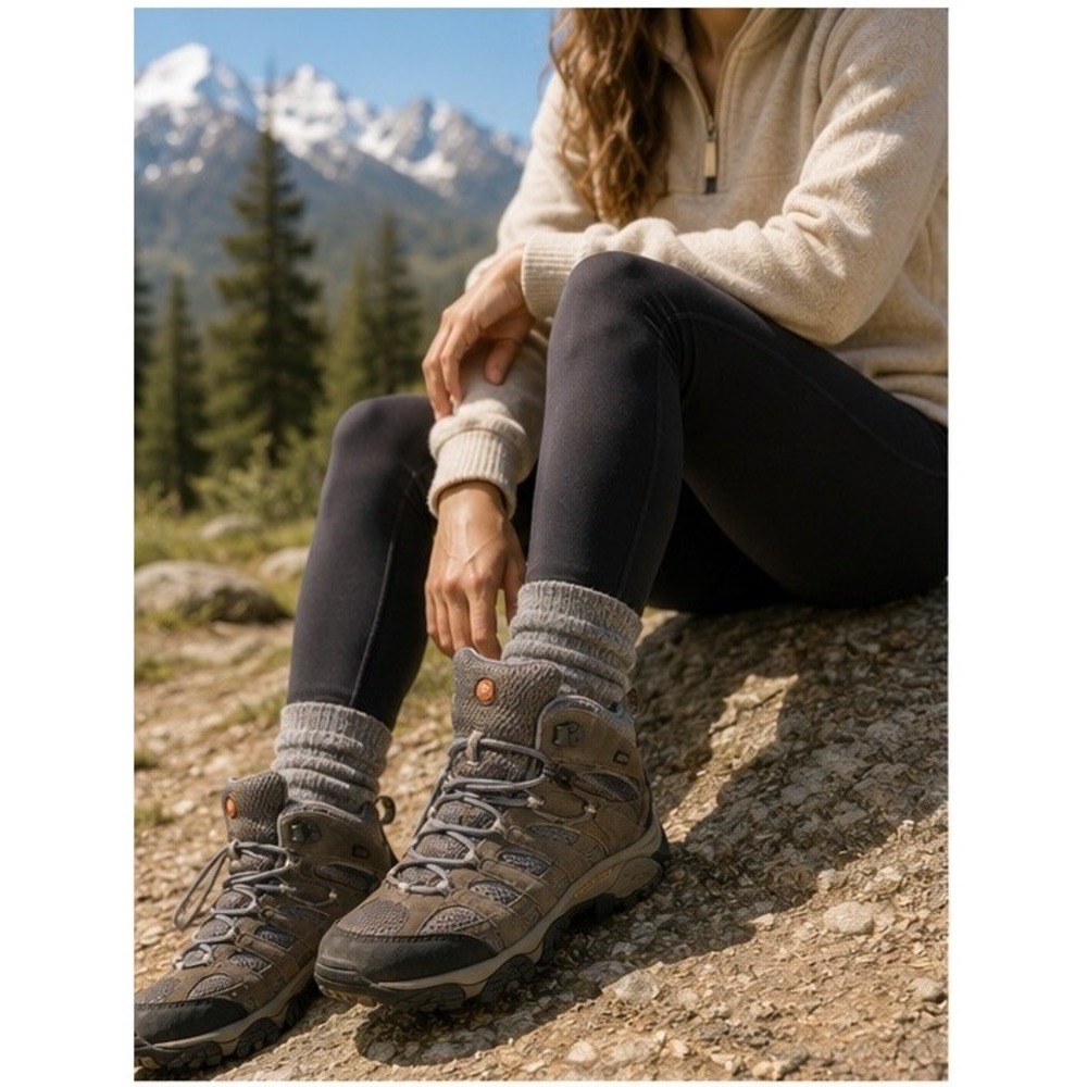 Merrell Moab Mid Hiking Boots Women 7 Gorpcore Grey Periwinkle Vibram J87316